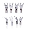 KUYIOHIFI HiFi 4pc Rhodium Plated Pure Copper Speaker Spade Connectors,