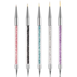 5pcs Nail Art Liner Brushes, Nail Art Brush, Nail Dotting Pen, Dual-Ended Nail Art Pen, Nail Art Painting Liner Pen, Nail Art Design Brush, Nail Art Brush 6/8/10/12/15 mm