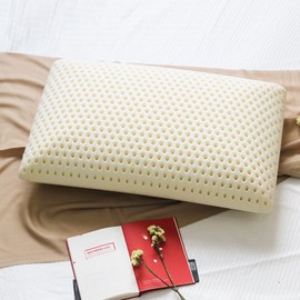 Talatex Talalay 100% Natural Premium Latex Pillow, Helps Relieve Pressure, No Memory Foam Chemicals, Perfect Package Best Gift with Removable Tencel Cover (Medium Firm, Queen (28"×16"×5.9"))