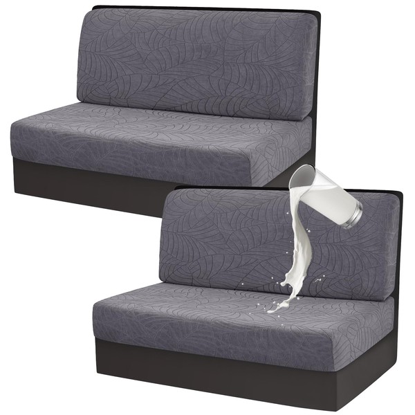 Gollense RV Dinette Cushion Covers, Waterproof Jacquard Stretch Camper Bench