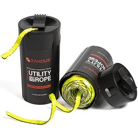 Zakous Cut-Ready Rope Canister with 120 Feet Non-Tangle Utility Rope, Multipurpose Rope Paracord Alternative, Must Have Gear for Hunting | Camping | Hiking | Gardening | Every Day Carry and More