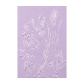 Briartw 3D Embossing Folder for Card Making,Lily Flowers Clear Plastic Texture Fades Embossing Folder Template for Scrapbooking and Other Paper Craft Album Stamps DIY Decoration