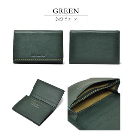 Takeokikuchi Tenero Men's Business Card Holder, Large Capacity, Web Exclusive, Genuine Leather, Cowhide Leather, 52: Green