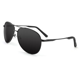 ANYLUV Polarised Sunglasses Men Women Premium Metal Frame Unisex with UV400 Protection Vintage Black Driving Glasses, gray