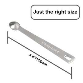 BERYLER 2PCS 1/10 Teaspoon(1/10tsp, 0.5ml) Single Tiny Measuring Spoon, Small Individual Stainless Steel Measure Spoons Only