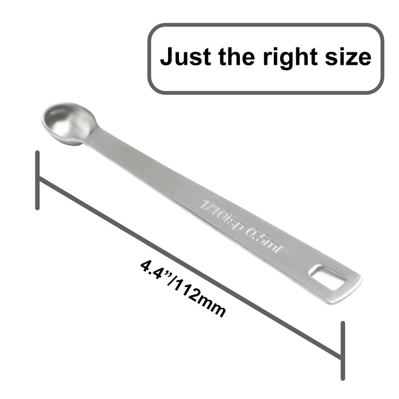 BERYLER 2PCS 1/10 Teaspoon(1/10tsp, 0.5ml) Single Tiny Measuring Spoon, Small