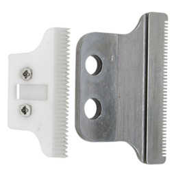 GRABOTE Upgraded Adjustable 2 Hole Double Wide Trimmer Replacement Blade for W*ahl Detailer #8290 5 Star Razor Edger #8051 G-Whiz #8986 Sterling Definitions #8085(Ceramic + Sliver Blade)