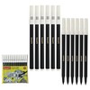 LUXSIN Single Colour Felt Tip Pens, BLACK, Fine Point, Pack