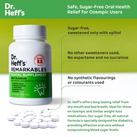 DR. HEFF´S Remarkable Mints, Xylitol for Dental Health - Sugar Free Green Tea Extract & Peppermint - For Fresh Breath & Prevents Tooth Decay Dental Supplement for a Healthy Mouth - 75 Count Pack of 6