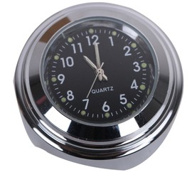 TESWNE 7/8" Motorcycle Chrome Handlebar Black Dial Clock for Yamaha Suzuki Kawasaki