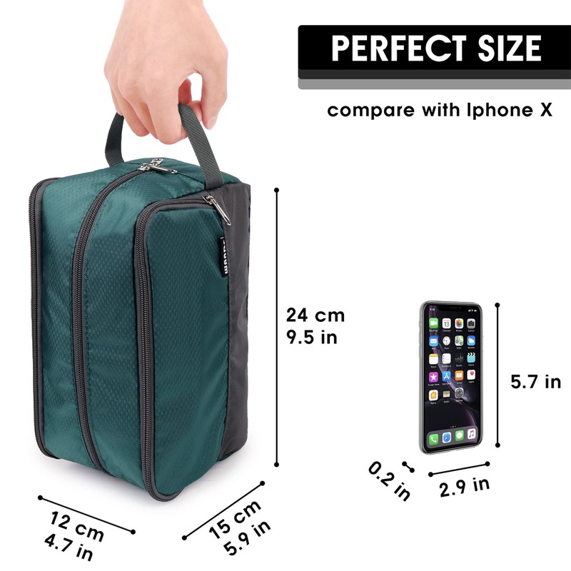 Small Nylon Toiletry Kit Bag, Lightweight Shaving Bag for Men