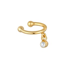 Elli Women's Earcuff Earrings Elegant with Crystal in 925 Sterling Silver, Sterling Silver, Crystal