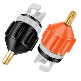 Pack of 2 Inflatable SUP Pump Adapter, Paddle Board SUP Valve Adapter for Inflatable SUP Inflatable Boat Paddle Board SUP Board for Dinghy Valve Adapter (Orange + Black)
