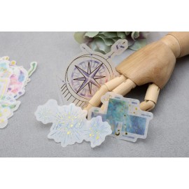 60pcs/Pack abstract Fantasy star elements planet gold foil Themed washi tzb-L