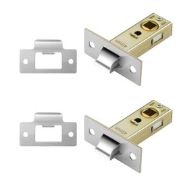 2 Set 45mm Tubular Door Latches, Polished Internal Door Lock Mortice Latches for Sprung Lever Handles, Secure Door Catch for Internal Doors