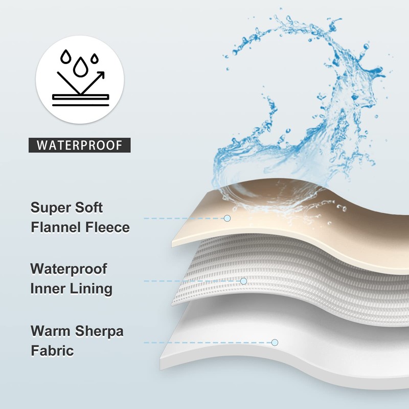 Yaning Waterproof Blanket for Bed Couch Sofa, Soft Liquid Pee