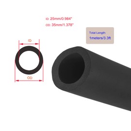 Foam Tubing for Handle Grip Support,Pipe Insulation 25mm ID 35mm OD,3.3 Feet, Tube for Heat Preservation,Air Conditioner,Water Pipes,Handlebar Grips(25x35mm,3.3ft)