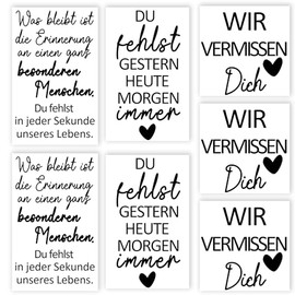 Grabkerzen-Aufkleber Set, 7 Stück, Dekoratives Gedenklicht-Design mit deutschen Trauersprüchen, Selbstklebend