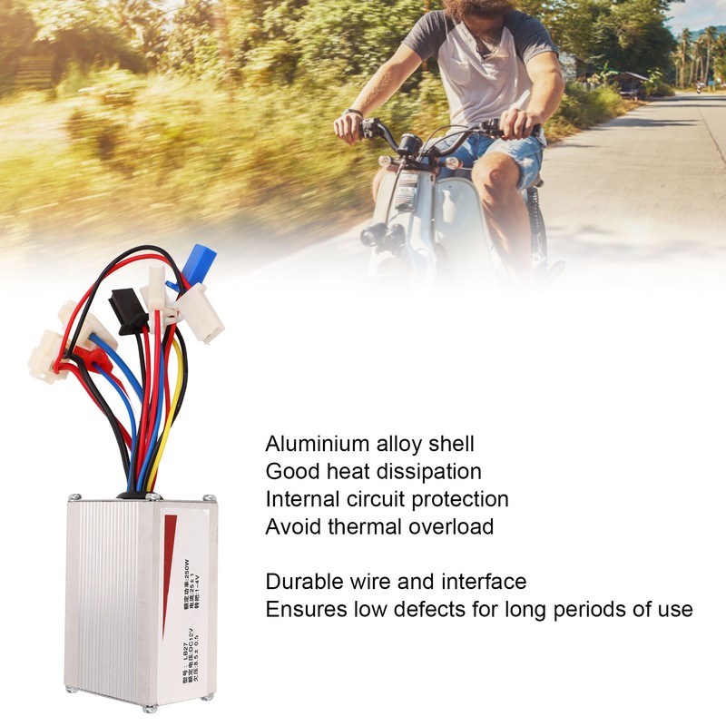 12V 250W Brushed Motor Controller Aluminum Alloy Electric Bike Controller