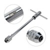 Quluxe Adjustable T-Handle Ratchet Tap Wrench, Silver Alloy Steel, M3-8