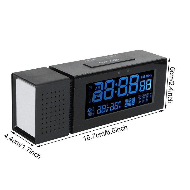 Alarm Clock Sound Light Multifunctional Digital for Household Color Night