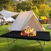 Black Rectangle Tablecloth - 6 Ft Elastic Picnic Table Cloth