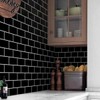 Black Peel and Stick Tile Backsplash Subway Self Adhesive Wall