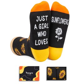 HAPPYPOP HAPPYPOP Sunflower Gifts for Women Teens - Sunflower Socks Sunshine Socks, Funny Plant Gifts, Plant Lover Socks, Sunflower Socks, Garden Gifts