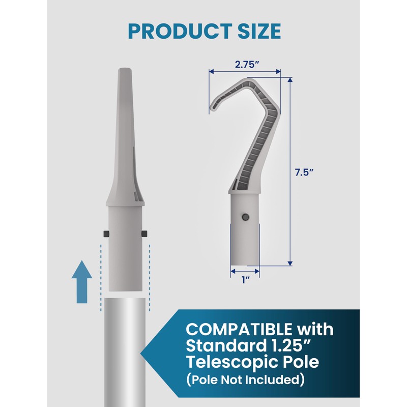 Retrieval Hook for Robotic Pool Cleaners, Accessories Hook Customized for