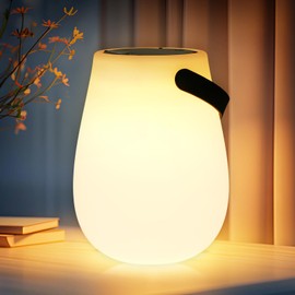 STRMAIYU Portable Solar Lamp ,Handheld Rechargeable LED Solar Light with 8 Color Changing Modes, Waterproof Ambient Light Perfect for Patio, Garden, Camping, Nighttime Reading, Coffee Bars, Bedroom