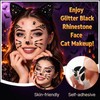 4Pcs Crystal Cat Face Gems Stickers, Halloween Cat Print Gem