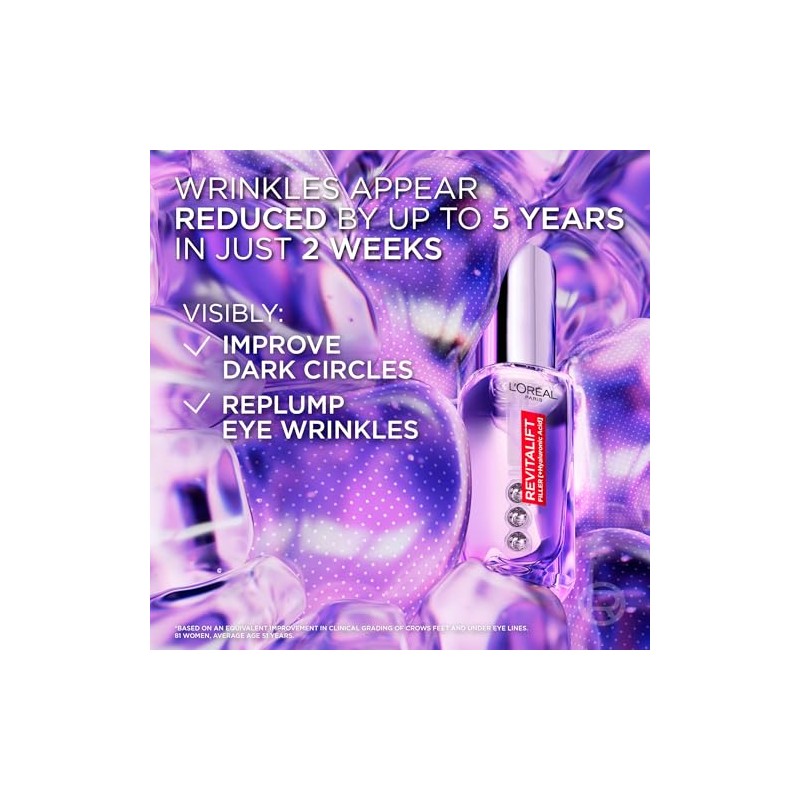 L'Oreal Paris DOUBLE Revitalift Hyaluronic Acid Eye Serum, 2.5% Hyaluronic