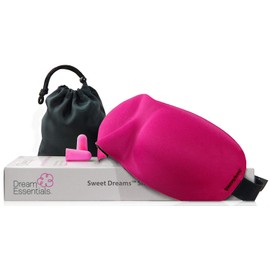 Wild Essentials Sweet Dreams Contoured Sleep Mask Kit with Travel Pouch and Earplugs Set ~ Pink