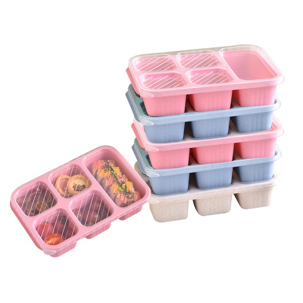 6 Pack Bento Lunch Box Snack Containers BPA-Free Reusable Bento