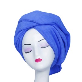 TANCANO - Toalla grande de microfibra para cabello rizado de 23.6 x 47 pulgadas, envoltura de cabello rizado, súper absorbente, toalla grande multifunción para maquillaje de baño, spa, color azul