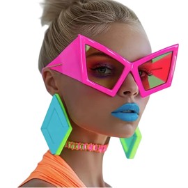 BellaBlend Telain Oversized Funny Sunglasses for Adults Women, Accessories for Parties and Hip-Hop Dance, Unique and Stylish Design (Rose)