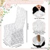 Moukeren 12 Pcs White Rosette Throne Chair Cover Satin Rosette