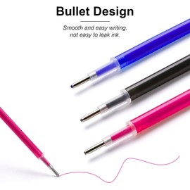 4 Colors Heat Erasable Fabric Pen Set, 8PCS Heat Erase Pen Shells with 40PCS Refills and 1Pcs Pen Storage Bag, Fabric Marking Pens for Sewing, Quilting, Leather, Dressmaker, Cloth