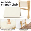 BAMBOOHOMIE Foldable Foot Stool Ottoman, Modern Foot Rest with Bamboo
