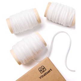 Vitalizart 1/8" White Velvet Ribbon Ivory 30 Yard Fabric Trim Thin Velvet Ribbon for Gift Wrapping Christmas Decoration Crafts Wreath Tree Ornaments