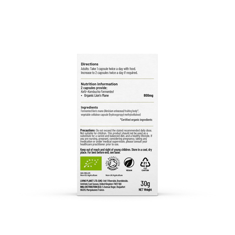 Organic Fermented Lion's Mane (60 Caps) - 800mg Fermented Lion’s