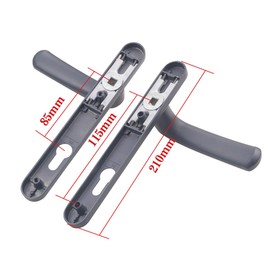UPVC Door Handle Set 1 Set 210mm Handles Replacement Set with Matching Parts - White, 85mm PZ (Center)