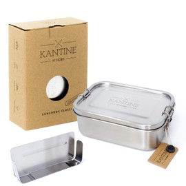 Kantine 51° Nord® Classic Lunch Box | Leak-Proof 800 ml Stainless Steel Lunch Box with 2 Compartments with Flexible Divider