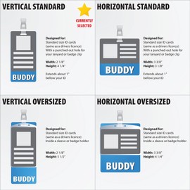 Custom Double Sided Vertical Badge Buddy with 20 Background Options and Multiple Design Options (Skull/X-Ray, Vertical)