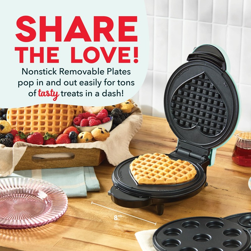 DASH MultiMaker Treat Maker System, Mini Donuts, Heart Shaped Waffle,