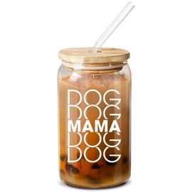 NewEleven Gifts For Dog Lovers, Dog Owners, Dog Mama, Dog Mom, Fur Mama - Dog Mom Gifts For Women - Cute Funny Gifts For Women, Best Friend, Girlfriend - 16 Oz Coffee Glass
