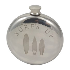 Surf's Up Flask Gift Set - Beach Flask Gift Set Engraved with Decorative Surfboards