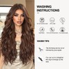 OUFEI Long Brown Wig With Bangs Wavy Wigs for Black