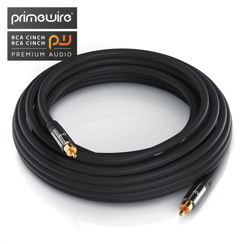 HQ RCA Subwoofer Cable 7.5 m Coaxial Cable 1x RCA