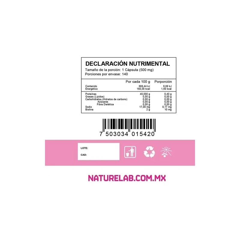 Biotina Naturelab: Suplemento para Cabello, Piel y Uñas con 120